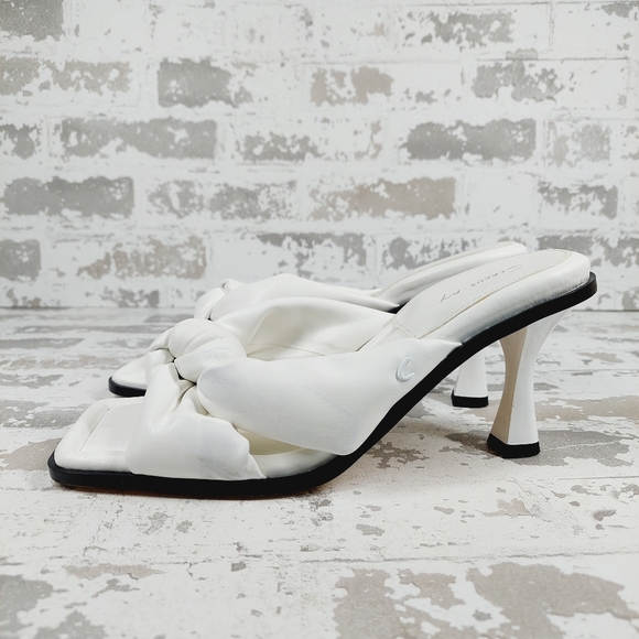 Circus by Sam Edelman Shoes - NEW Circus Sam Edelman Sim White Knotted Open Toe Slide Heeled Mules X303